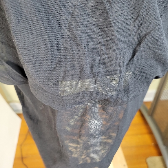 Womans Chicos Black Bat Wing Sleeve Nylon Layered Sheer Top Size 4 XL - Picture 5 of 7